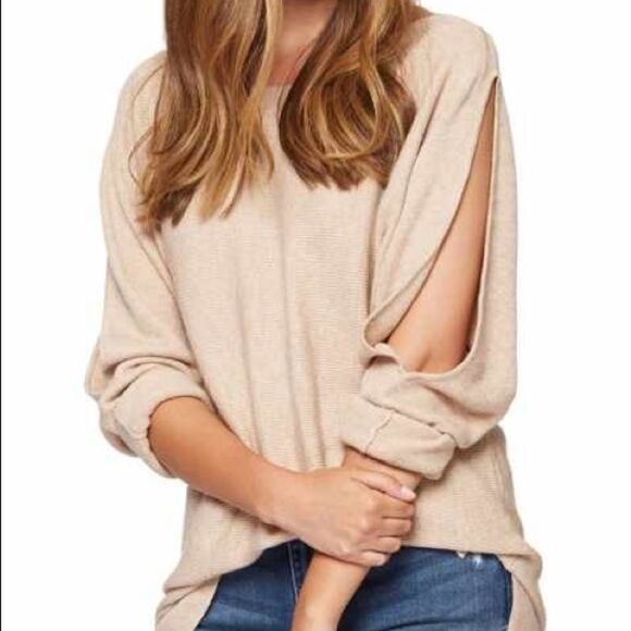 Sanctuary Gillian Cold-shoulder Sweater In Heathr Pearl XS NWT - Picture 2 of 12